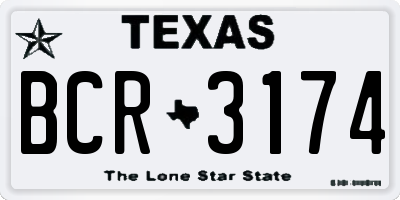 TX license plate BCR3174