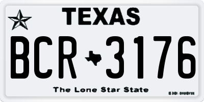 TX license plate BCR3176