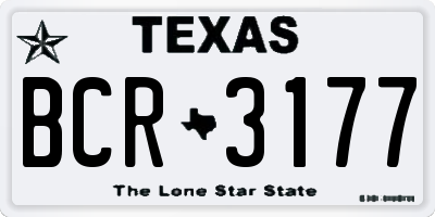 TX license plate BCR3177