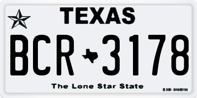 TX license plate BCR3178