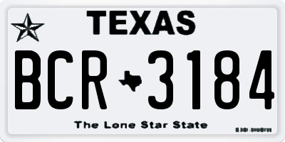 TX license plate BCR3184