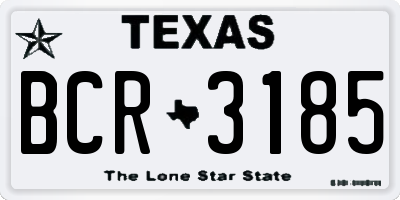 TX license plate BCR3185