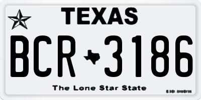 TX license plate BCR3186