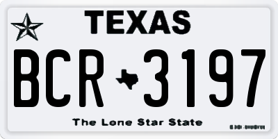 TX license plate BCR3197