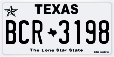 TX license plate BCR3198