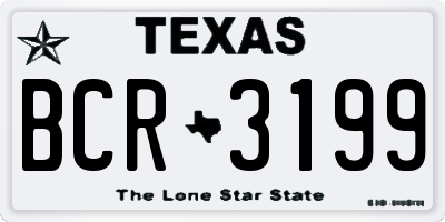 TX license plate BCR3199