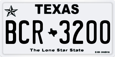 TX license plate BCR3200