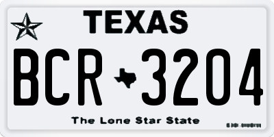 TX license plate BCR3204