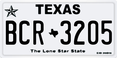 TX license plate BCR3205