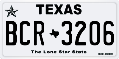 TX license plate BCR3206