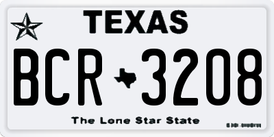 TX license plate BCR3208
