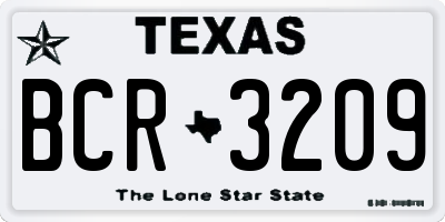 TX license plate BCR3209