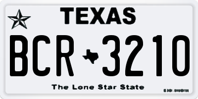 TX license plate BCR3210