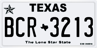 TX license plate BCR3213