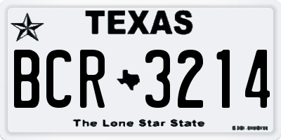 TX license plate BCR3214