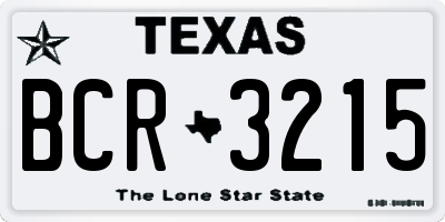 TX license plate BCR3215
