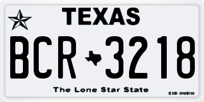 TX license plate BCR3218