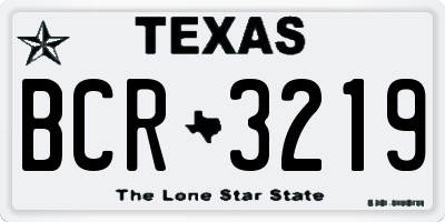 TX license plate BCR3219