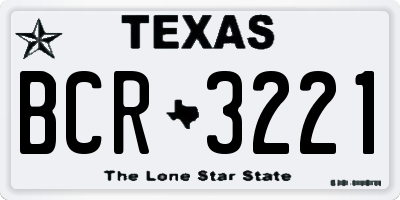 TX license plate BCR3221