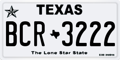 TX license plate BCR3222