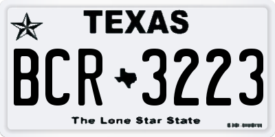 TX license plate BCR3223