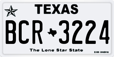 TX license plate BCR3224