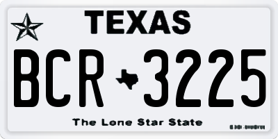 TX license plate BCR3225