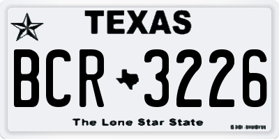 TX license plate BCR3226