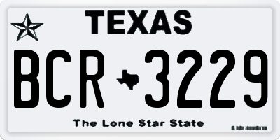 TX license plate BCR3229