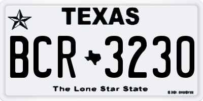 TX license plate BCR3230