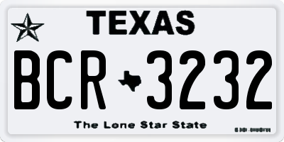 TX license plate BCR3232