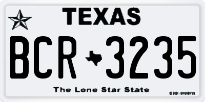 TX license plate BCR3235