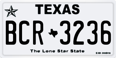 TX license plate BCR3236