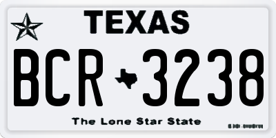 TX license plate BCR3238