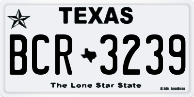 TX license plate BCR3239