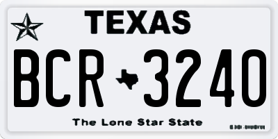 TX license plate BCR3240