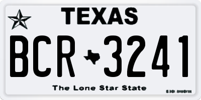 TX license plate BCR3241