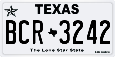 TX license plate BCR3242