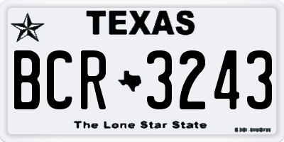 TX license plate BCR3243