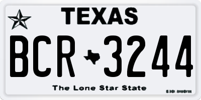 TX license plate BCR3244