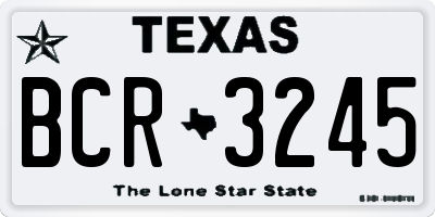 TX license plate BCR3245
