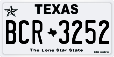 TX license plate BCR3252