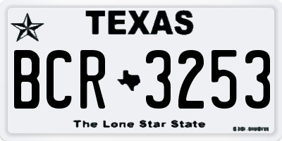 TX license plate BCR3253