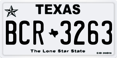 TX license plate BCR3263
