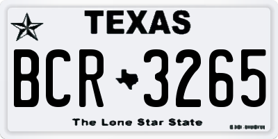 TX license plate BCR3265