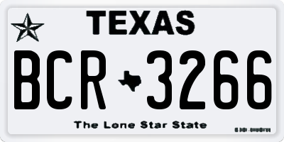 TX license plate BCR3266