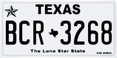 TX license plate BCR3268