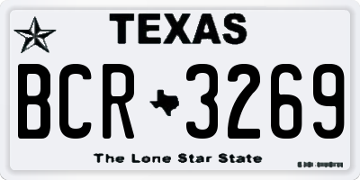 TX license plate BCR3269