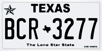 TX license plate BCR3277