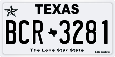 TX license plate BCR3281